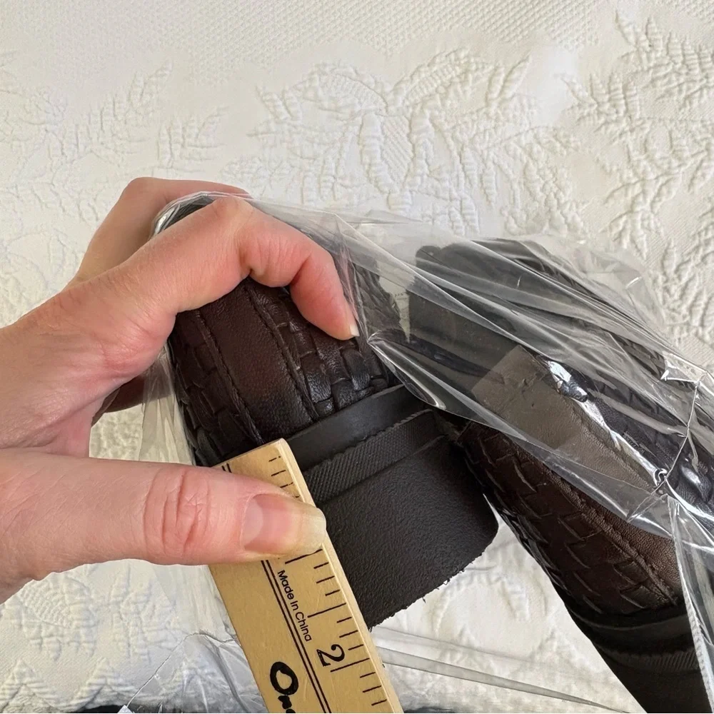 Vintage Foundry Clotilde chunky loafer Women’s 9 brown leather woven platform - Picture 15 of 16